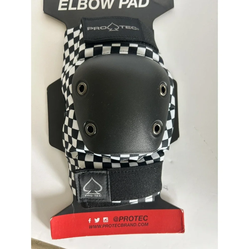 Pro-Tec Elbow Pads Size Small Black White Checkered Skateboard Bike Protec
